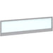 Dams International Desktop Glazed Screen Polar White Aluminium Silver Frame 1400 x 30 x 380mm