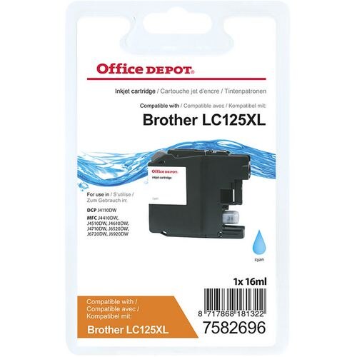 Office Depot LC125XLC Compatible Brother Ink Cartridge Cyan