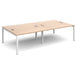 Rectangular Double Back to Back Desk with Beech Coloured Melamine & Steel Top and White Frame 6 Legs Connex 2800 x 1600 x 725 mm