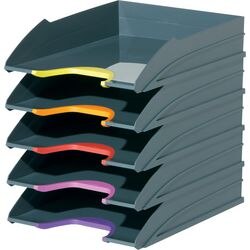 Durable Varicolor set of 5 letter trays assorted colours