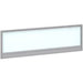 Dams International Desktop Glazed Screen Polar White Aluminium Silver Frame 1200 x 30 x 380mm