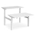 Elev8² Rectangular Sit Stand Back to Back Desk with White Melamine Top and White Frame 4 Legs Touch 1200 x 1650 x 675 - 1300 mm