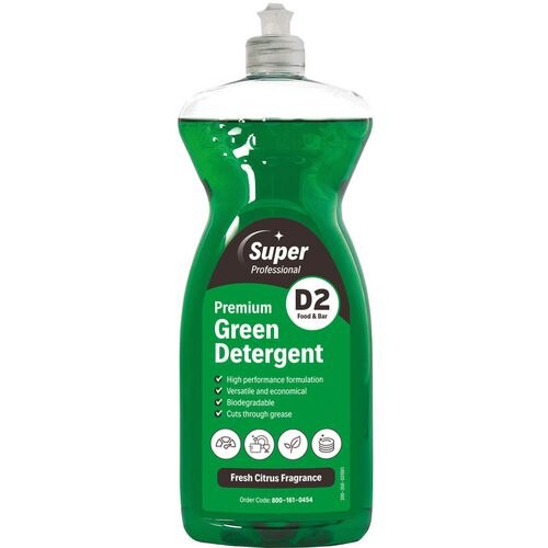 Super Professional Products D2 Premium Washing Up Liquid Concentrated 1L 6 Bottles