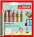 STABILO woody 3 in 1 Multi Talented Colouring Pencil Assorted Pastel Colours with Sharpener Pack of 6