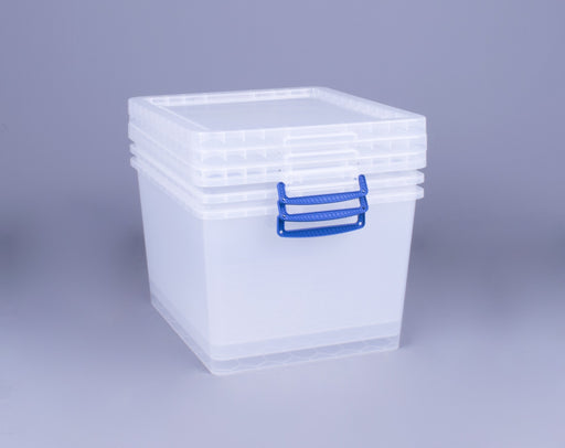 Really Useful Box Plastic Nestable Storage Boxes 33.5 Litre 383 x 460 x 285 mm Pack of 3