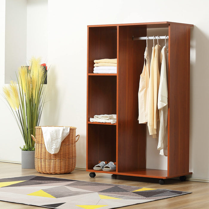 HOMCOM Open Wardrobe 02-0603 Particle Board Brown 400 mm x 800 mm x 1280 mm