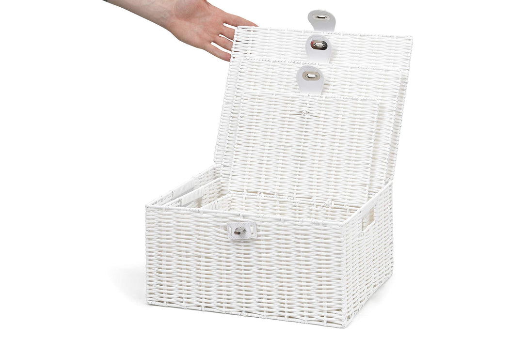 ARPAN Storage Basket Plastic White 36 x 28 x 18.5 cm Set of 3