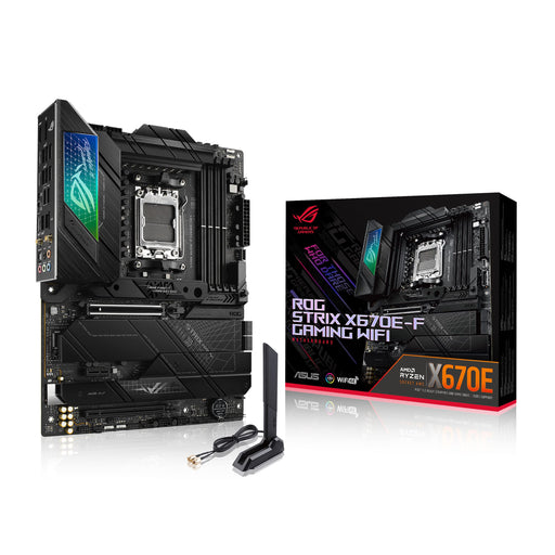 ASUS ROG Strix X670E-F Gaming WiFi - Motherboard - ATX - Socket AM5 - AMD X670 Chipset - USB 3.2 Gen 1, USB 3.2 Gen 2, USB-C 3.2 Gen2, USB-C 3.2 Gen 2x2 - 2.5 Gigabit LAN, Wi-Fi 6, Bluetooth - onboard graphics (CPU required) - HD Audio (8-channel)