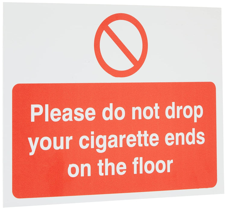 Prohibition Sign Cigarette Ends Plastic 15 x 20 cm