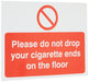 Prohibition Sign Cigarette Ends Plastic 15 x 20 cm