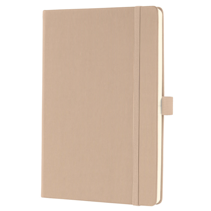 Sigel Notebook A5 Ruled Sewn Side Bound Plastic Hardback Beige Perforated 194 Pages