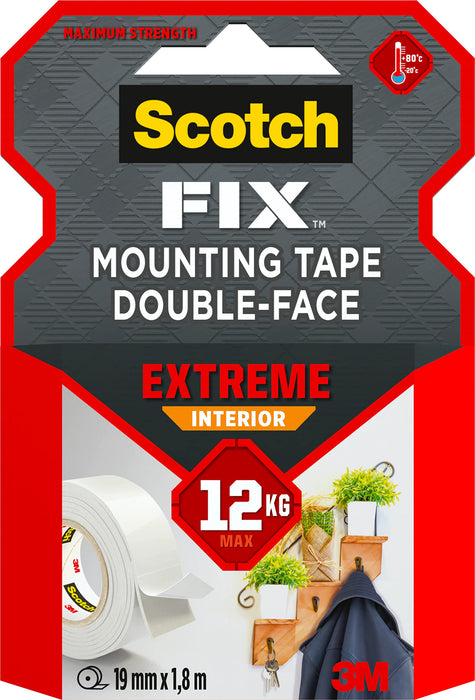 Scotch-Fix Mounting Tape Extreme Interior White 19 mm x 1.8 m