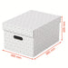 Esselte Home Storage Box 628282 Medium 100% Recycled Cardboard White 265 x 365 x 205 mm Pack of 3