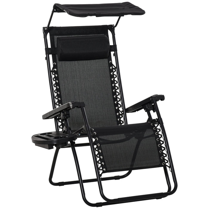 OutSunny Breathable Mesh Lounge Chair Black