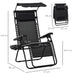 OutSunny Breathable Mesh Lounge Chair Black