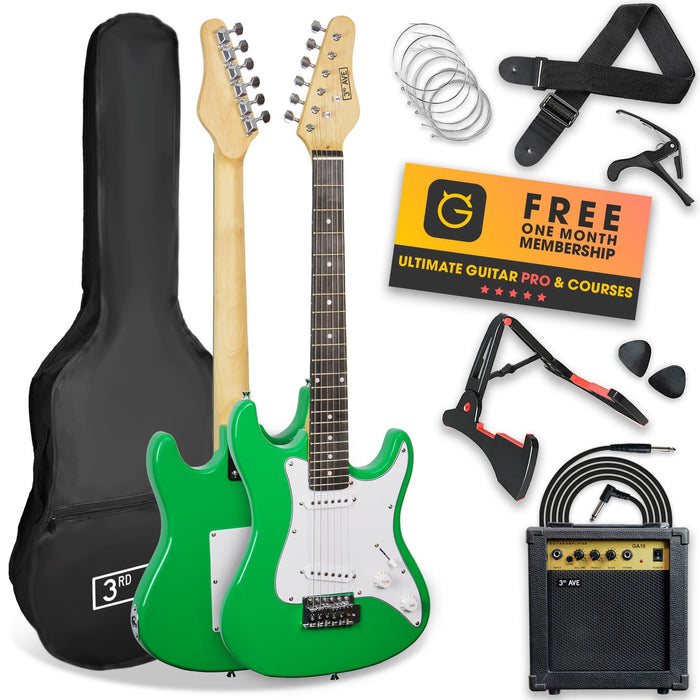 3rd Avenue 3/4 Electric Guitar Set Green