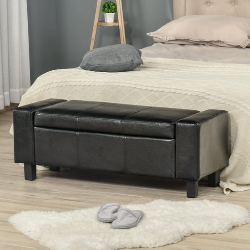 HOMCOM Ottoman Bench Storage Black