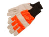 Faithfull Chainsaw Safety Gloves CH015 Leather Black, Cream, Orange