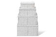 ARPAN Storage Basket Paper Rope White 36 x 28 x 18.5 cm Set of 4