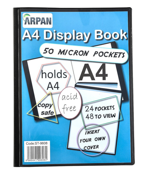 ARPAN Display Book A4 Black 24 Pockets