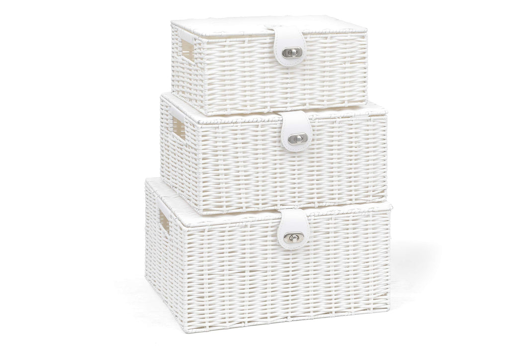 ARPAN Storage Basket Plastic White 36 x 28 x 18.5 cm Set of 3