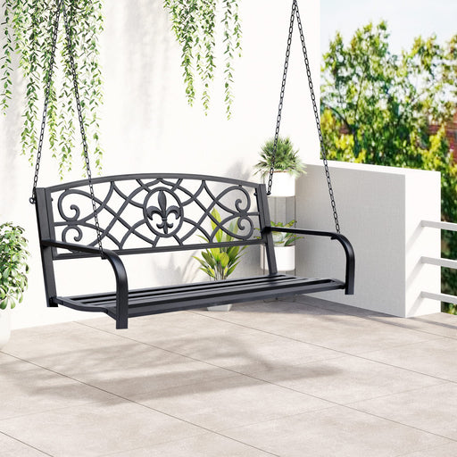 OutSunny Swing Bench Steel Black 600 x 510 mm