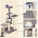 PawHut Cat Tree Beige, Grey 480 mm x 480 mm x 995 mm