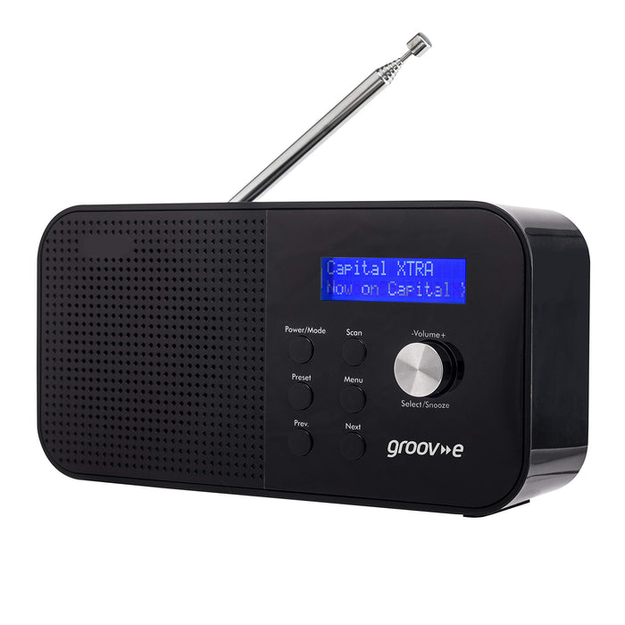 Groov-e Venice Portable DAB FM Digital Radio Bluetooth - Black