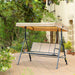 OutSunny Bench Steel, PL (Polyester) Fabric, Texteline Cloth Beige 1,180 x 1,750 x 1,590 mm