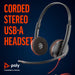 POLY Blackwire 3220 Stereo USB-A Wired Headset