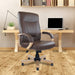 Nautilus Designs Ltd. High Back Leather Faced Executive Chair with Oak Effect Arms & Base Black