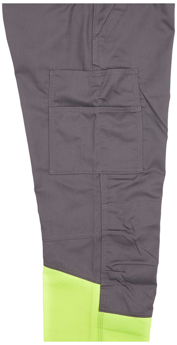 BLÅKLÄDER Trousers 15641811 Cotton, PL (Polyester) Mid Grey, Yellow Size 42R