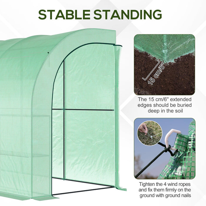 OutSunny Lean to Greenhouse Green 300 x 150 x 215 cm