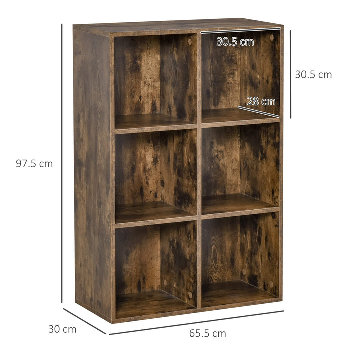 HOMCOM Cubic Cabinet Rustic Brown 300 x 655 x 975 mm