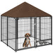 PawHut Dog Kennel Metal, Oxford cloth Black