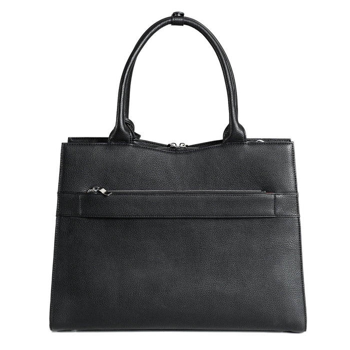 SOCHA Ladies Laptop Bag Straight Line Black 15.6 Inch Synthetic Leather Black 42 x 13 x 31.5 cm