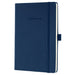 Sigel Notebook Lined Classy Softwave Surface A5 Ruled Sewn Side Bound Plastic Hardback Midnight Blue Perforated 194 Pages