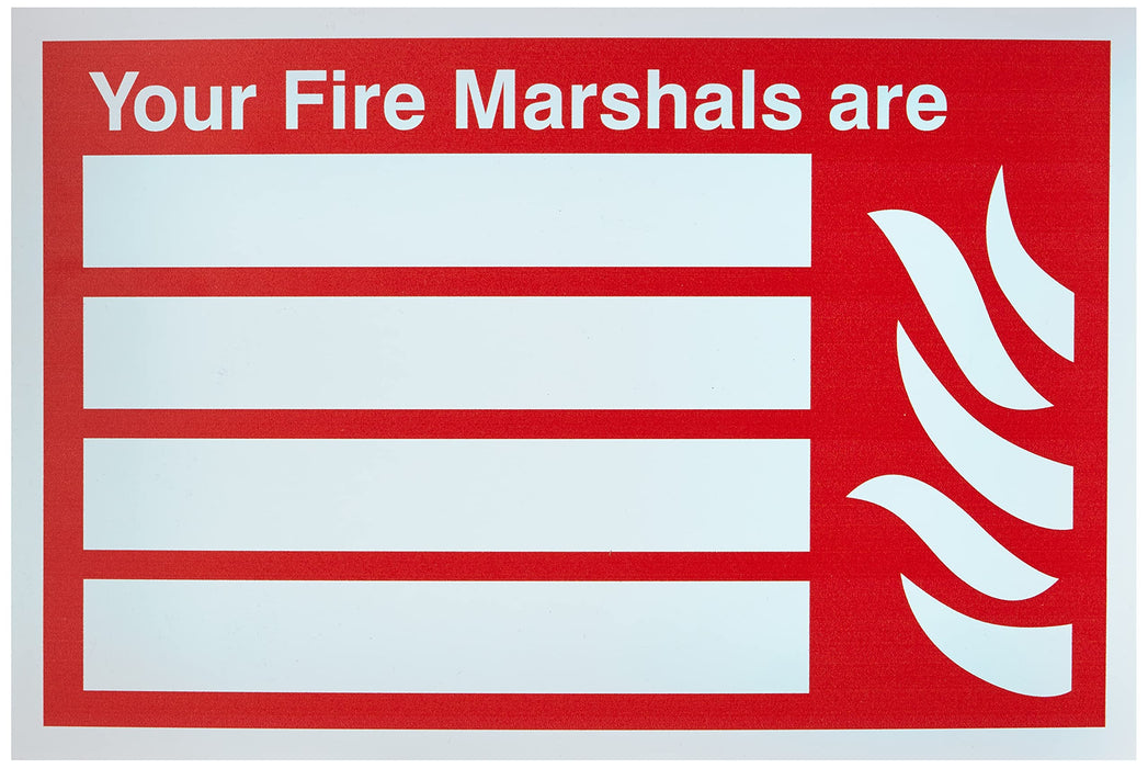 Exit Sign Fire Marshalls Plastic Red, White 20 x 30 cm