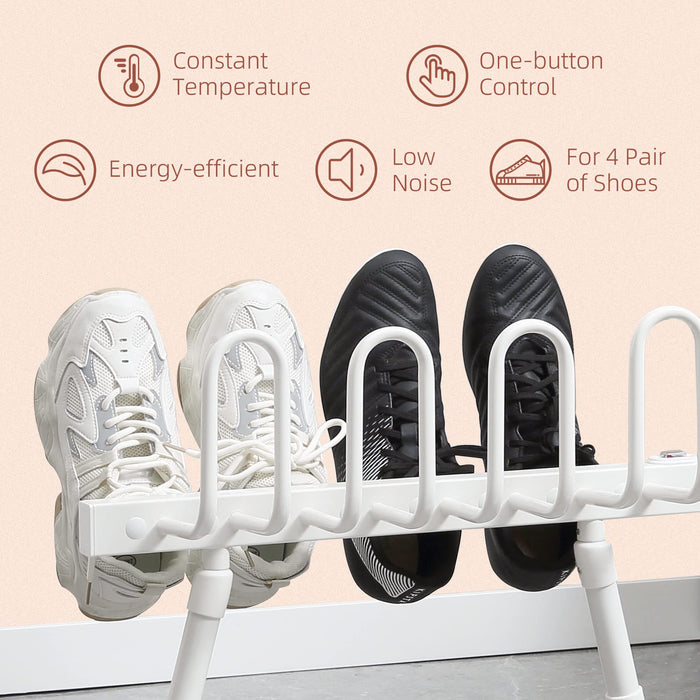 HOMCOM Shoe Dryer ABS (Acrylonitril-butadieen-styreen),Steel White 53 x 35 x 42 cm