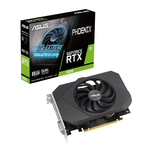 ASUS Phoenix GeForce RTX 3050 V2 8GB - Graphics card - GF RTX 3050 - 8 GB GDDR6 - PCIe 4.0 - DVI, HDMI, DisplayPort