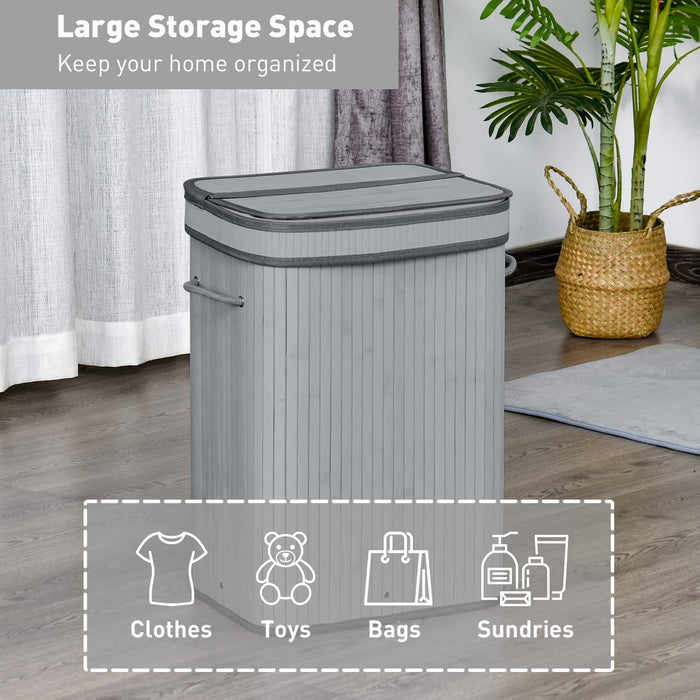 HOMCOM Laundry Basket 70 L Grey