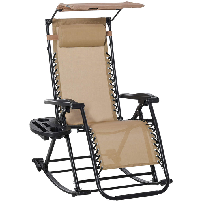 OutSunny Rocking Chair Steel Frame Cream 670 x 1,020 mm