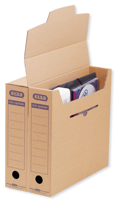 ELBA Tric Archive Box 100421087 A4 Brown 7.6 (W) x 31.4 (D) x 33.9 (H) cm cardboard Pack of 12