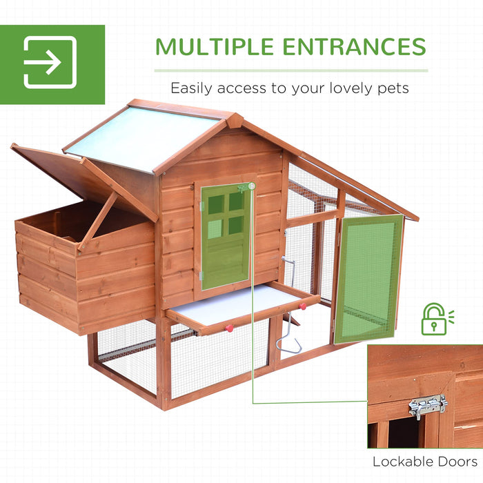 HOMCOM Chicken Coop Golden Brown 1900 mm x 660 mm x 1160 mm