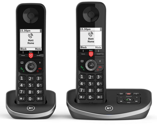 BT Advance Twin Cordless Telephone 90639 Black Twin Handset