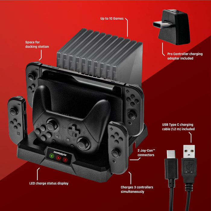 SNAKEBYTE Dual Charge Base SB916915 Nintendo Switch Black