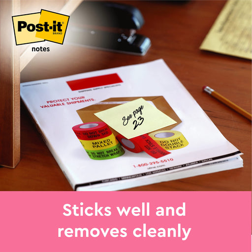 Post-it Sticky Notes 635CY 76 x 127 mm Ruled 100 Sheets Per Pad Yellow Pack of 12