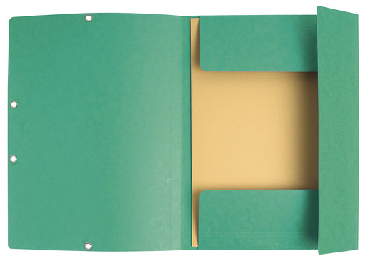 Exacompta 3 Flap Folder 55403E Green Mottled Pressboard Pack of 25