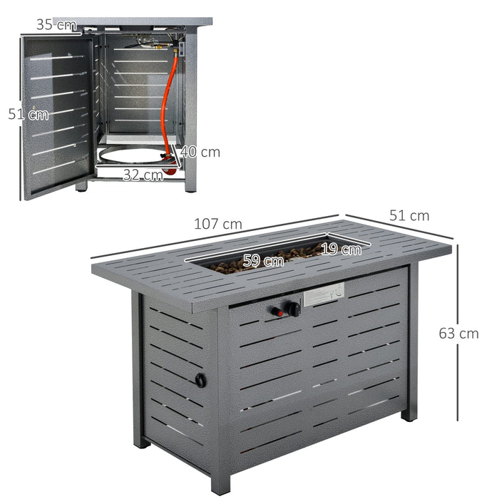 OutSunny Gas Fire Pit Table 842-271V70BK Metal