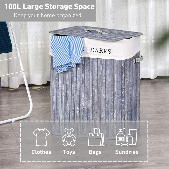 HOMCOM Laundry Basket 32 x 63 cm